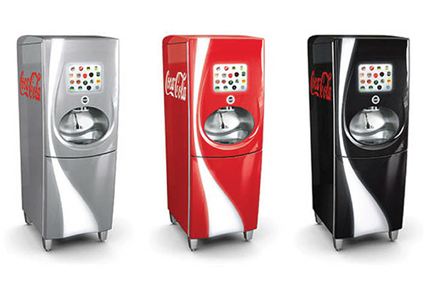 photo of 3 Coke Freestyle machines in red, gray and black 