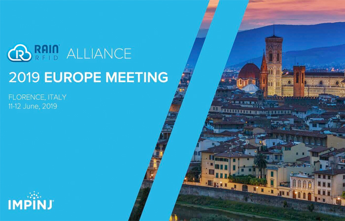 Impinj RAIN RFID Alliance 2019 Europe Meeting in Florence, Italy announcement graphic