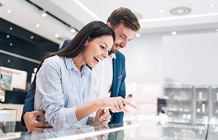 Customer service in action at a modern retail store, highlighting personalized shopping experience