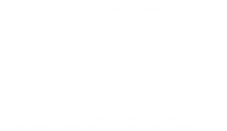 Informe ONU sobre desperdicio de alimentos mostrando 931 millones de toneladas en 2019