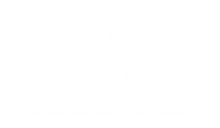 Infografik mit 931 Millionen Tonnen Lebensmittelabfall im Jahr 2019 laut UN-Umweltprogramm