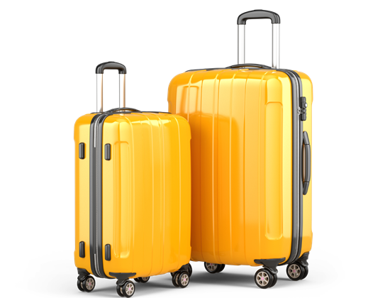 yellow luggage