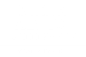 Schriftzug 'MEHR ALS 100 MILLIARDEN VERNETZTE ARTIKEL' in Weiß auf Schwarz
