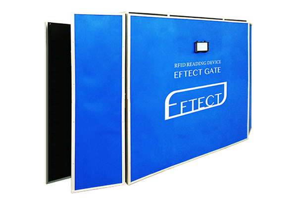 Portique de lecture RFID 'EFFECT GATE' d'Impinj en bleu, pour suivi précis des inventaires