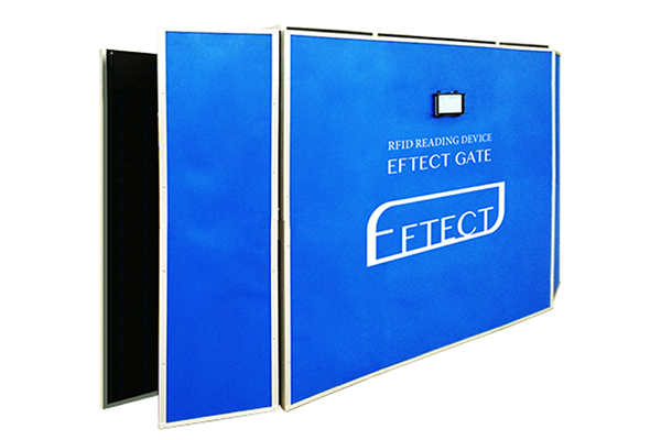 SATO RFID Reading Device EFFECT GATE in blue with branding on Impinj's website