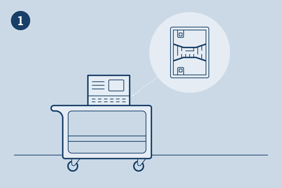 illustration of asset on cart and chip