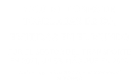 Datos sobre emisiones de CO2 del transporte en 2021 con un aumento del 8% respecto a 2020, fuente World Energy Outlook