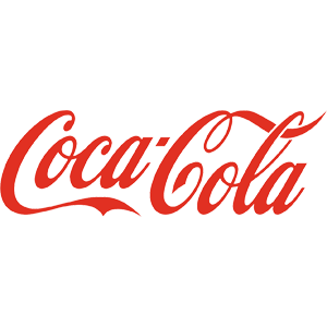 Logo Coca-Cola in corsivo rosso su sfondo trasparente