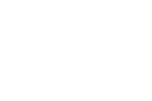 Texto indicando más de 100 mil millones de objetos conectados en diseño minimalista