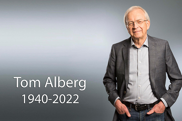 Tribute image of Tom Alberg from 1940 to 2022 on Impinj website, respecting privacy policy and user experience