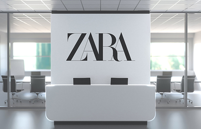 Zara store interior with prominent logo and modern furniture, reflecting Impinj website's user experience focus